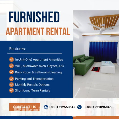 Furnished 2BHK Serviced Apartment RENT in Baridhara